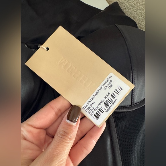 MESHKI Talisa Chain Strap Side Split Corset Midi Dress - Picture 7 of 8